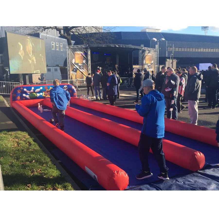 8x3m Large Kids Inflatable Bowling Alley Games Giant Outdoor Inflatable Sports Games For Children Events