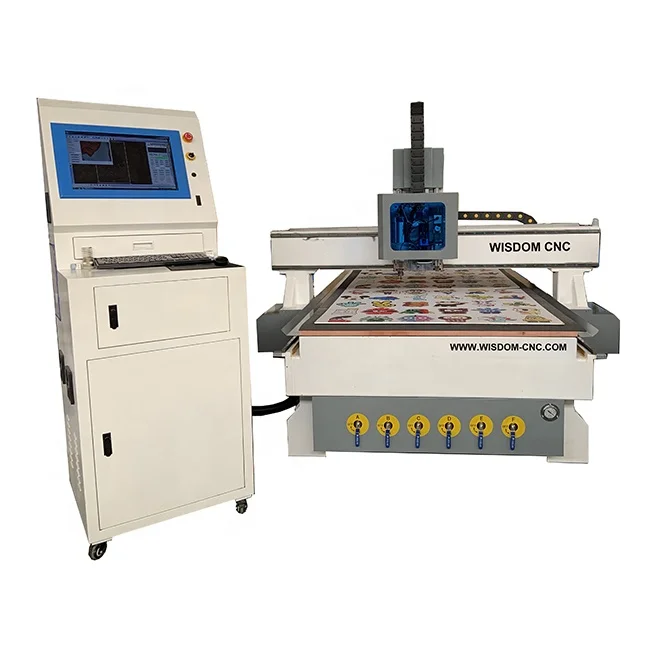 Camera CCD + Oscillating Knife + Spindle cutting cnc router 1530 for cutting signs milling solid wood aluminum