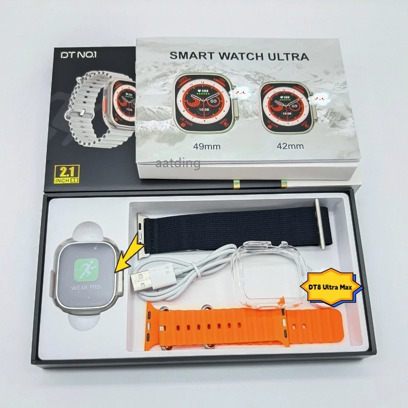 DT8 Ultra Max 2.0inch Screen reloj NO.1 Series Wearpro APP Smart Watch DT8 Ultra+ DT3 Mate Pro Dual Strap Heart Rate Monitoring