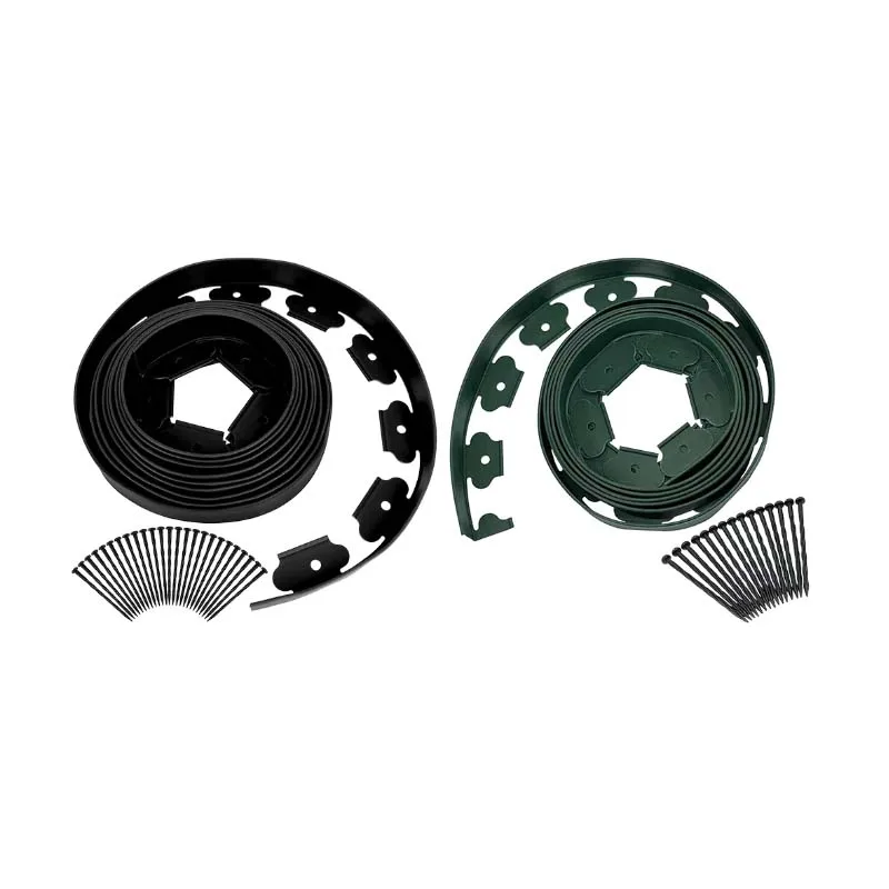 10M Landscape Edging No Dig with 30 Spikes Heavy Duty No-Dig Landscape Edging Garden Edging Coil for Garden Flower Beds Pavement