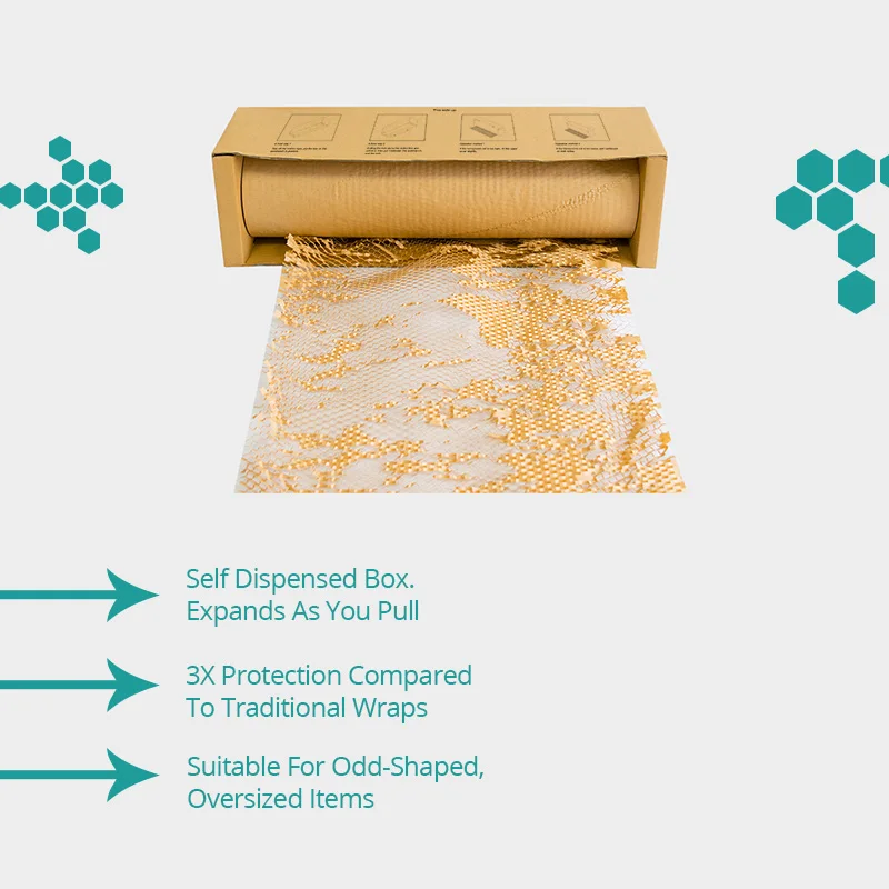 Hot Sales Eco-Friendly Cushion Kraft Filling Wrap Customized White Honeycomb Packing Paper