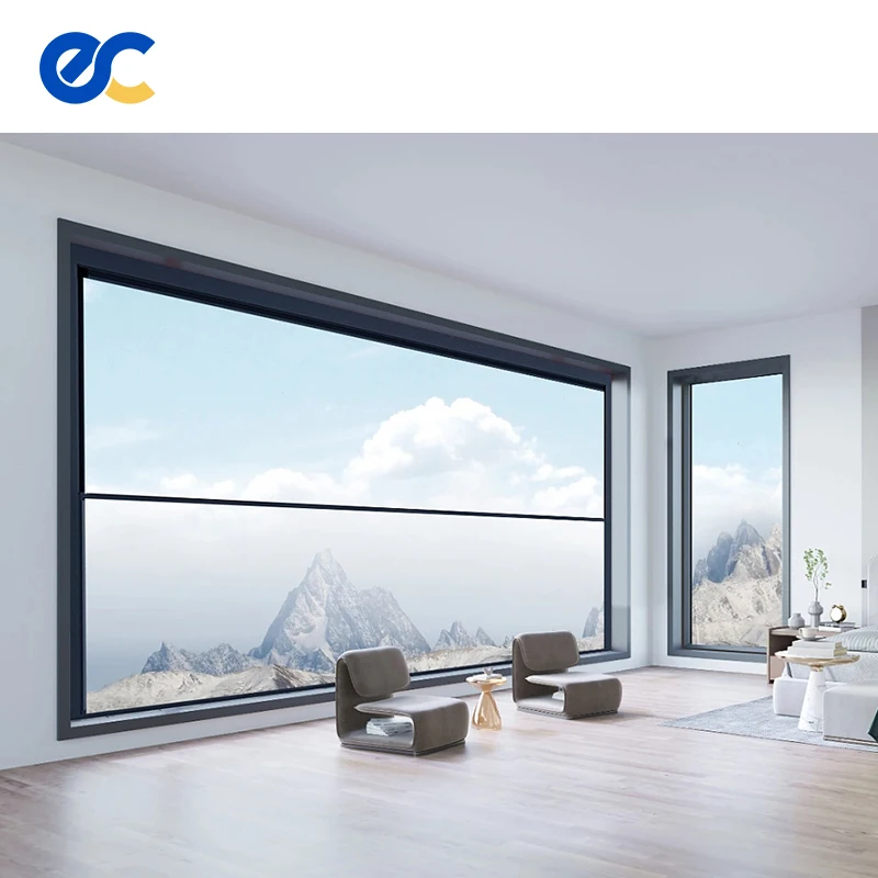 Electric Panorama Aluminum Frame Outdoor Cafe And Shop Vertical Lifting Window
