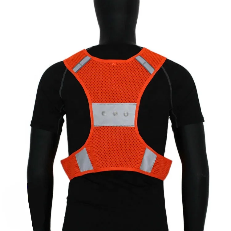 Перезаряжаемые жилет безопасности светодиодный светоотражающий жилет для бега