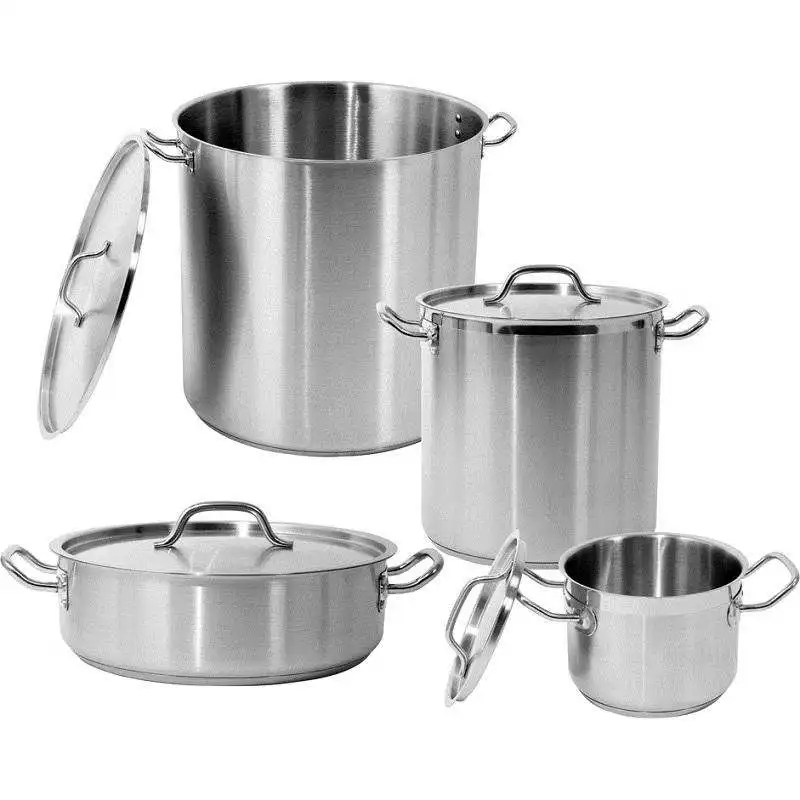 20QT оптовая продажа Большой Алюминиевый горшок из нержавеющей стали гостиничный ресторанный суп бульон коммерческая посуда