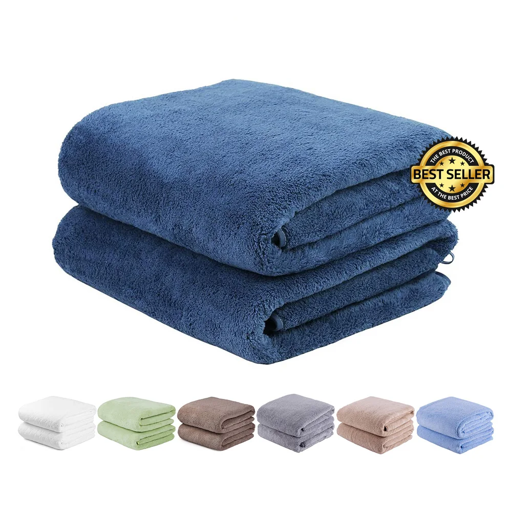 350 400 GSM Oversized Soft Super Absorbent Fast Drying No Fading Microfiber Bath Towel for Amazon seller