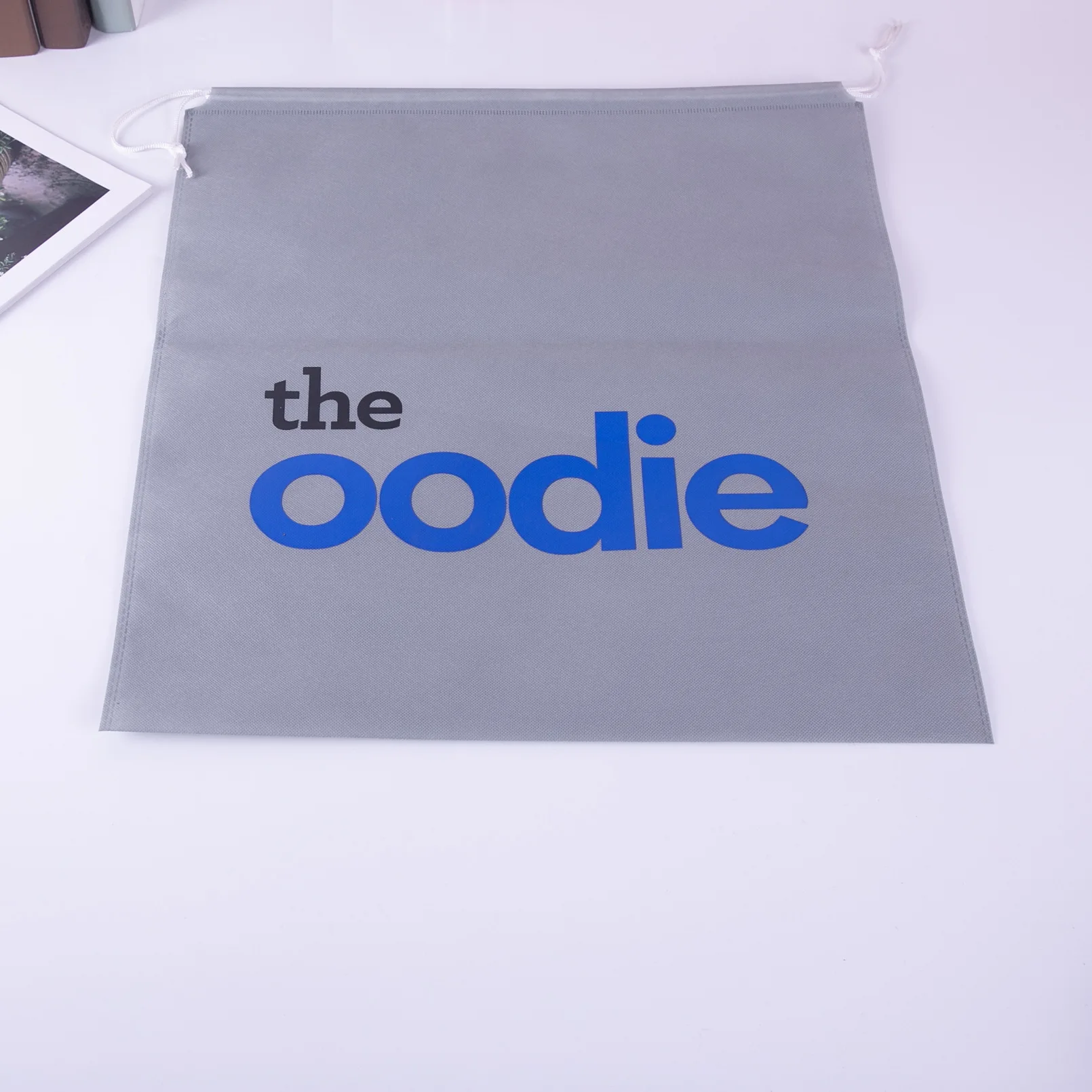 High Quality Screen Print Recycled Pet Stitch Bonded Non Woven Fabric drawstring non woven bag shoe