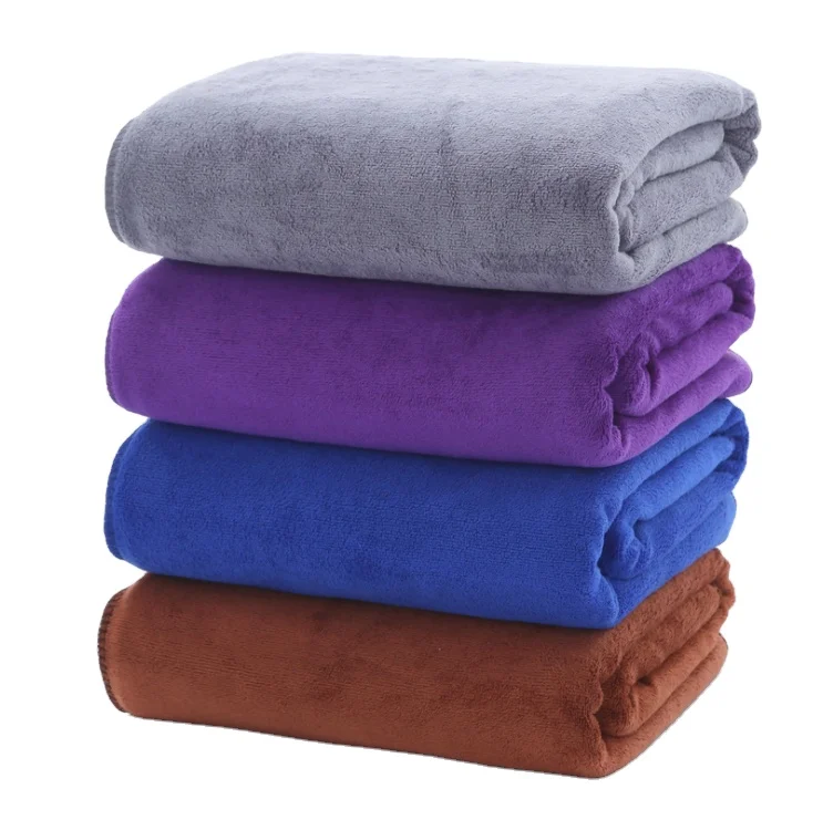 promotion product microfiber grey large bath towel with  embroidery quick-dry
