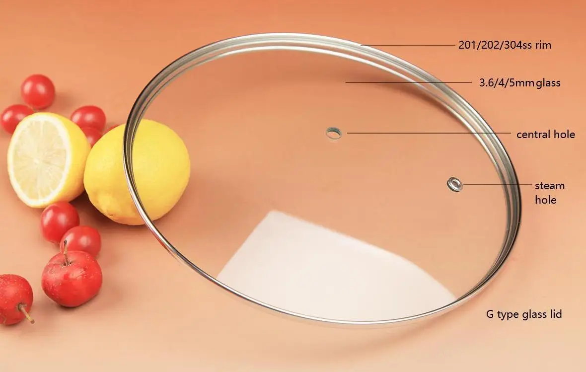 10 inch 26cm tempered glass lid with clear glass and heat resistant handle for fry pan and skillet