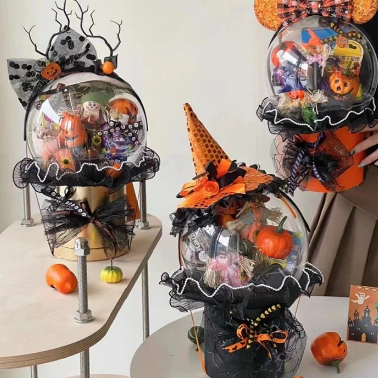 2024 Christmas Factory Bulk 2-40CM Clear round PS Acrylic Plastic Ball Openable Hollow Transparent Christmas Decoration