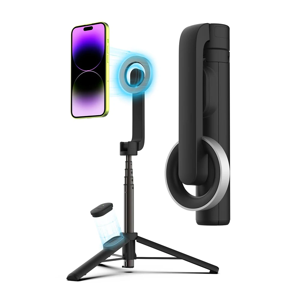 Homefish Hot Selling Integrated Ground Shooting Tripod Head Universal Stabilizer Mobile Phone Live Stand Magnetic Selfie Tripod