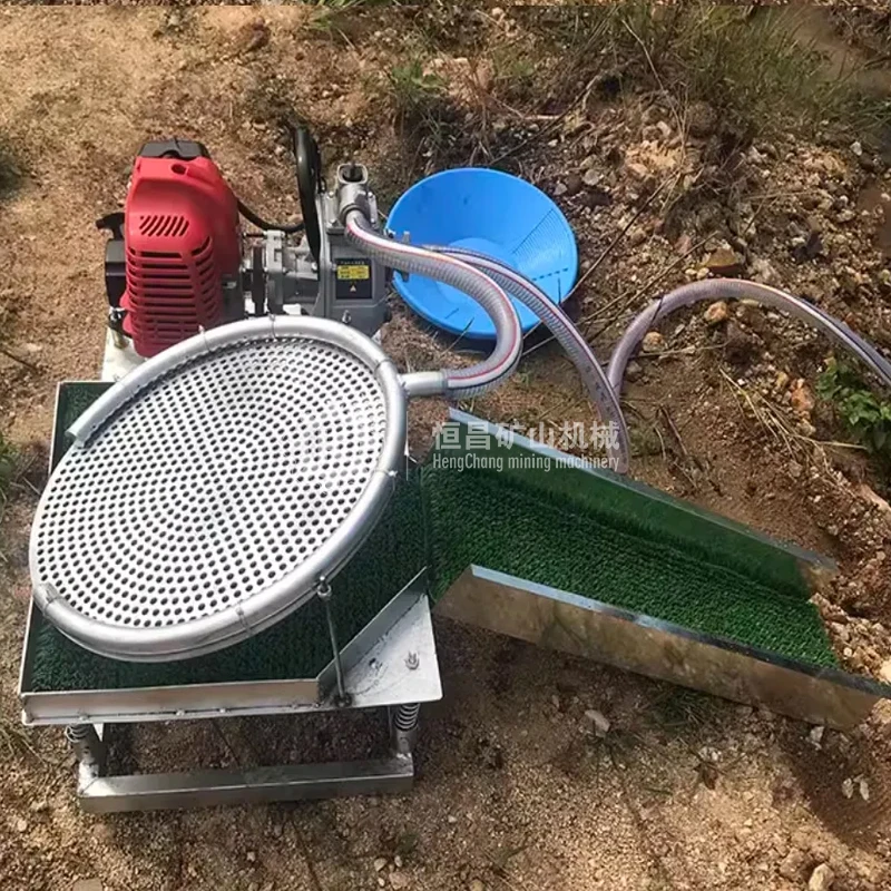 Africa Popular Sale High Recovery Disc Vibrating Bowl Separator Higherbanker Gold Mining Sluice Box Small Gold Panning Machine