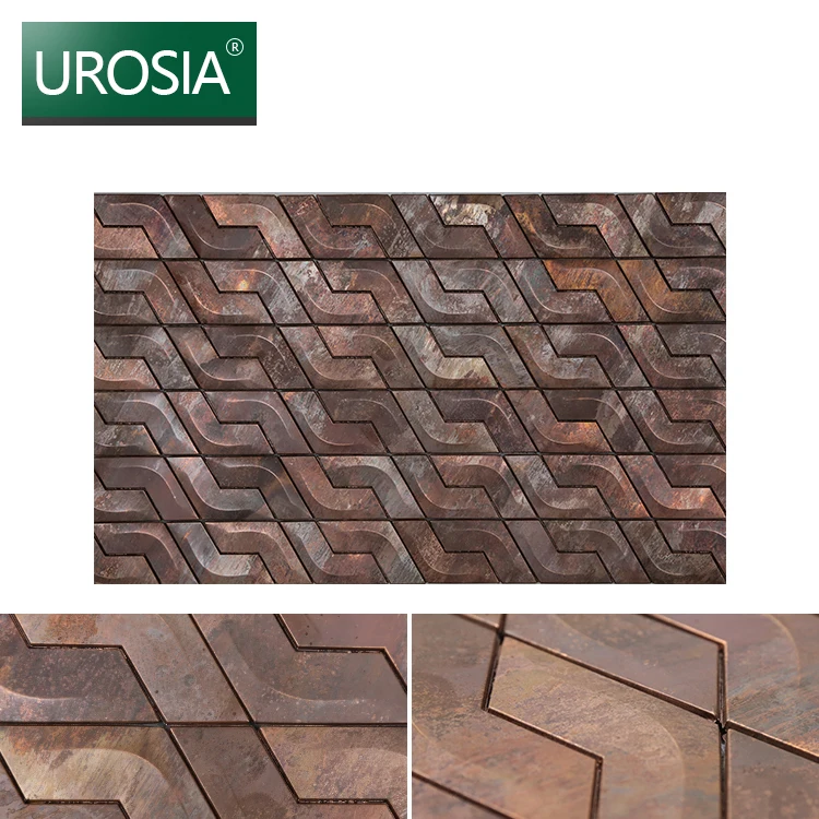 Factory Hot Selling Luxury Metal Mosaic Tile Modern Design Copper Gold Bronze Tiles for Hotel Lobby Pool Wall & Bathroom Use
