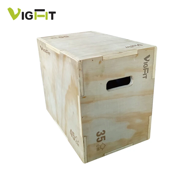 VIGFIT Custom Gymnastic power cross fit Exercise Equipment Fitness Plyo Wooden Plyometric Jump Box