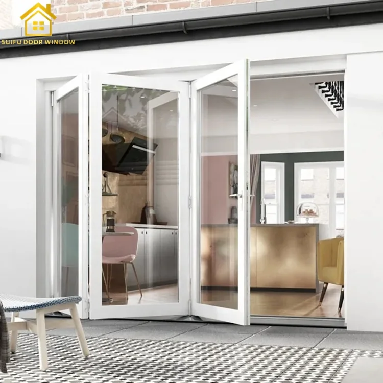 Diversified Latest Designs Wooden Exterior Glass Interior Doors Shop Front Bifold Door