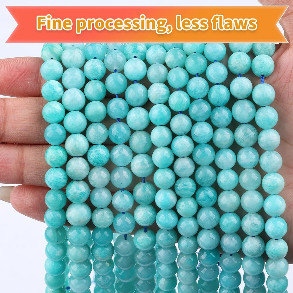 Wholesale Natural Mozambique Amazonite 6 8mm Beads for Jewelry Making Crystal Lapis Amber Moonstone Round Loose Gemstone Beads