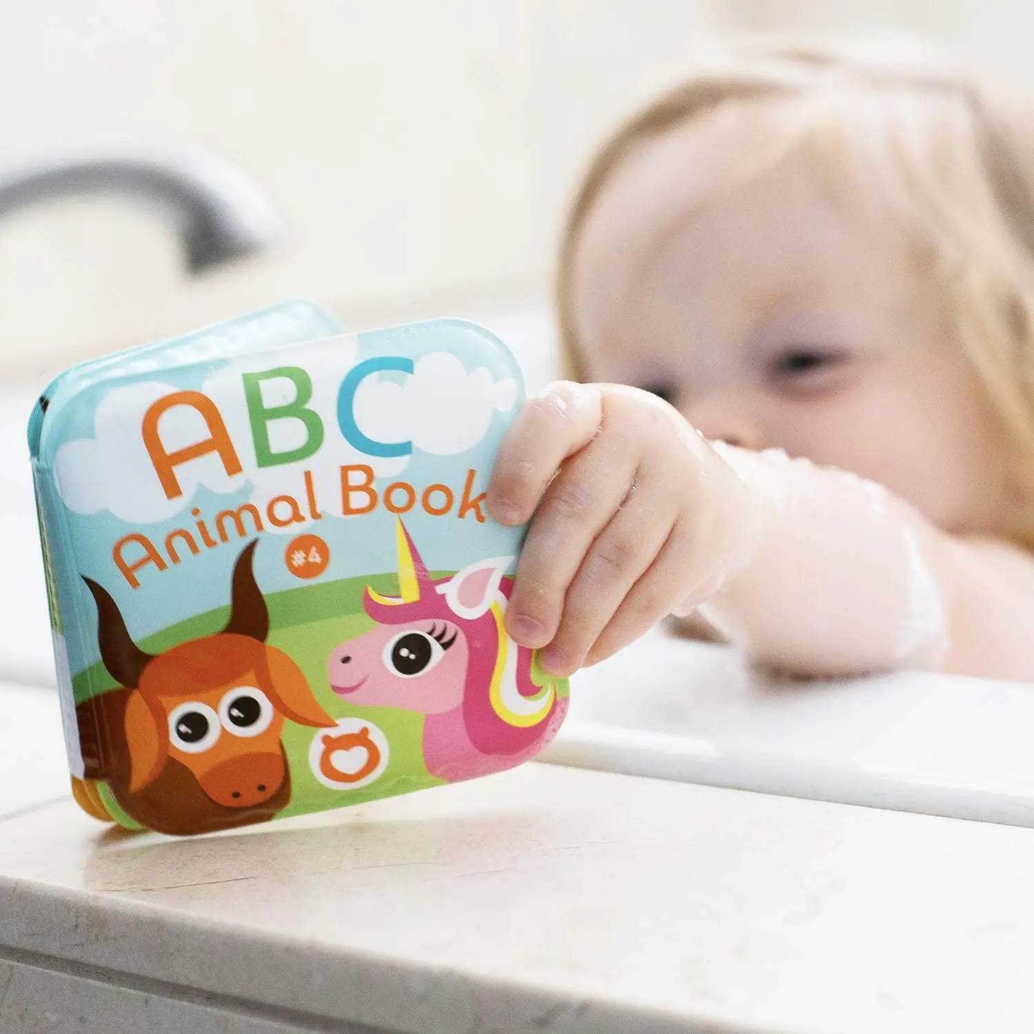 Custom baby waterproof bath book for Baby Education animal, cute turtle baby safe bath book