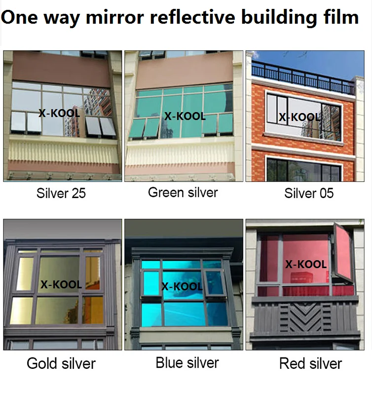 152cm*30m One way vision architectural mirror laminate polarized building solar window tint film