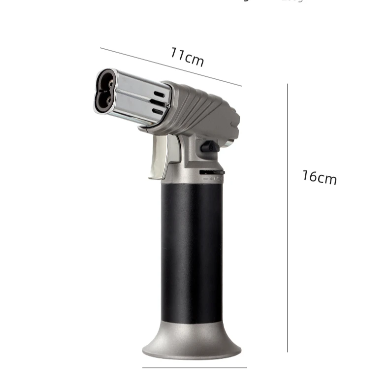 Gf908 custom logo double 2 metal focus fire blue flame gas torch lighter