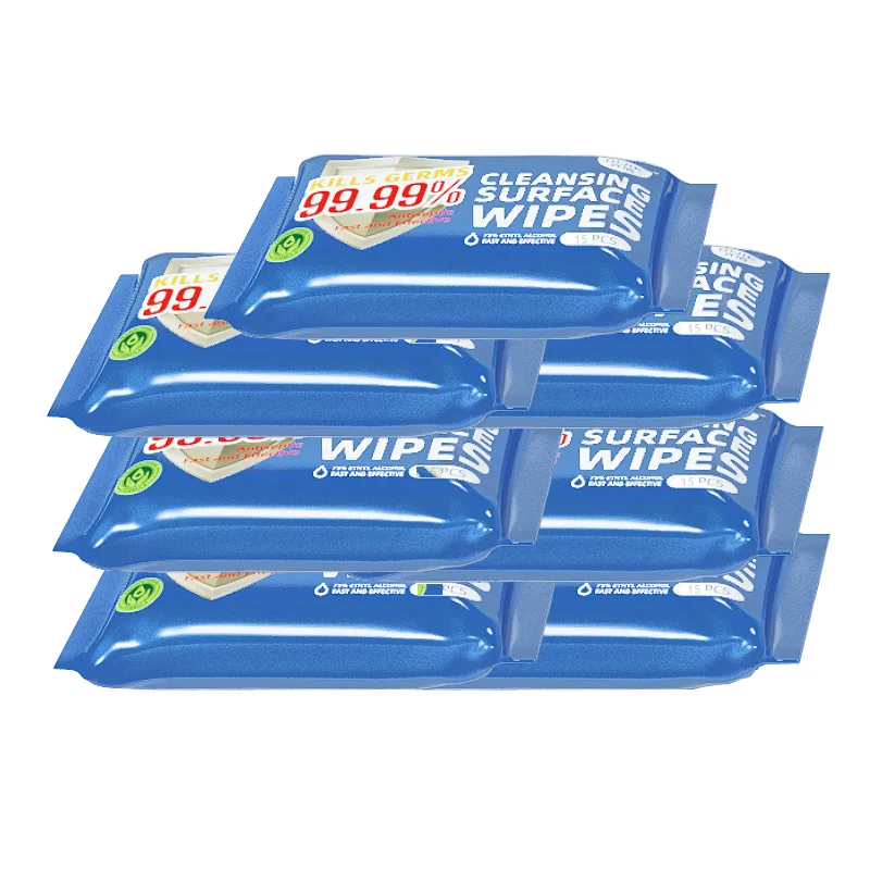 10 Pieces Popular  Hand Sanitizer Wet Wipes MSDS Approved