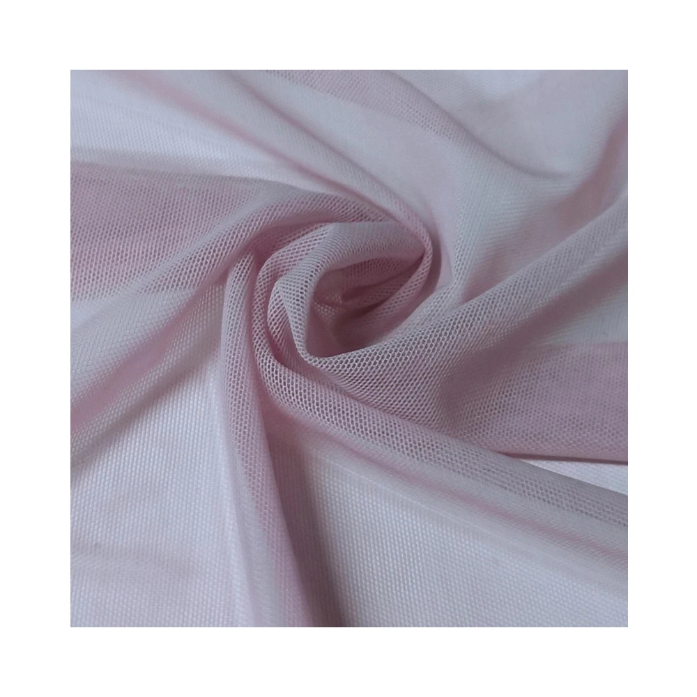 
warp knitted transparent 6% spandex 94% nylon tulle mesh fabric for clothing 