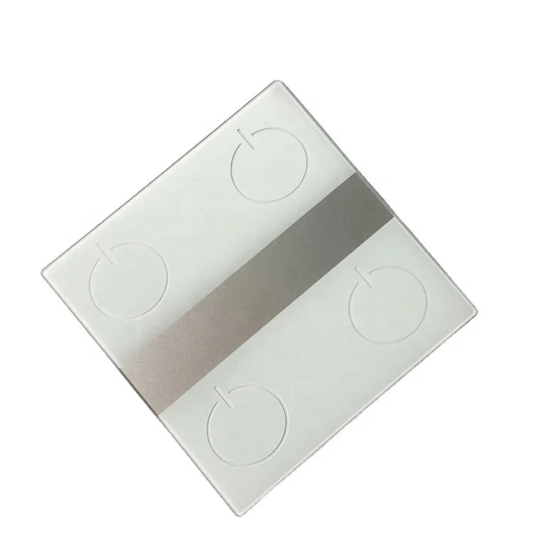 Glass factory customized White printed touch switch panel glass design