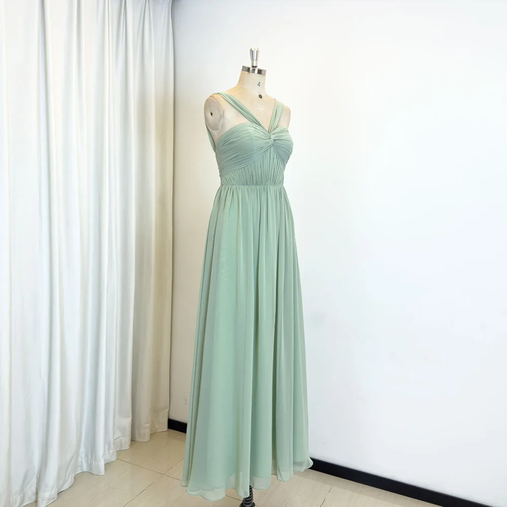 TEENYEE New Trends Plus Size Strap backless bridesmaid Dresses Green china Bridesmaid Long Dress For Leading Girls