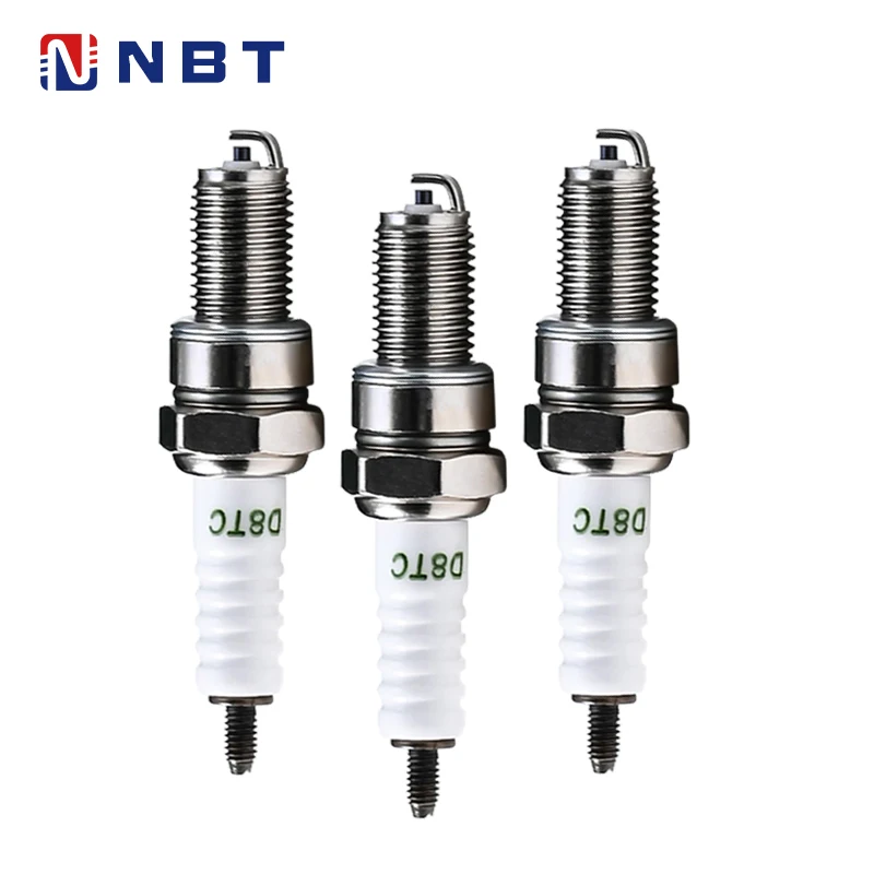 NBT Factory Iridium Platinum Motorcycle Spark Plugs D8TC High Performance OEM Spark Plugs for Honda, Yamaha, Suzuki Engine