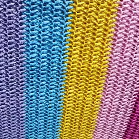 Colorful and Recycled 100%paper raffia woven type fabric for crochet decoration  raffia fabric for crochet