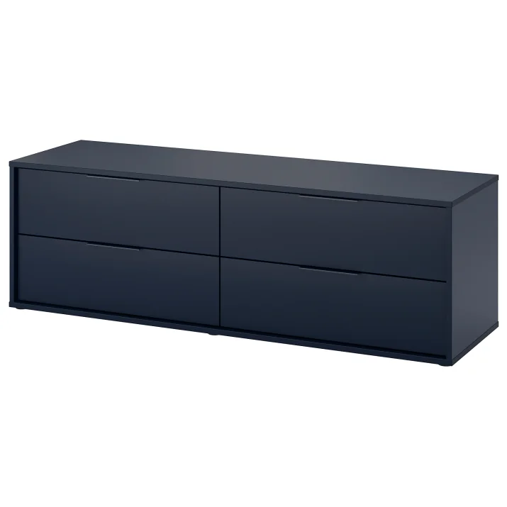 High capacity storage 4 drawers black bedroom modern chest of drawers