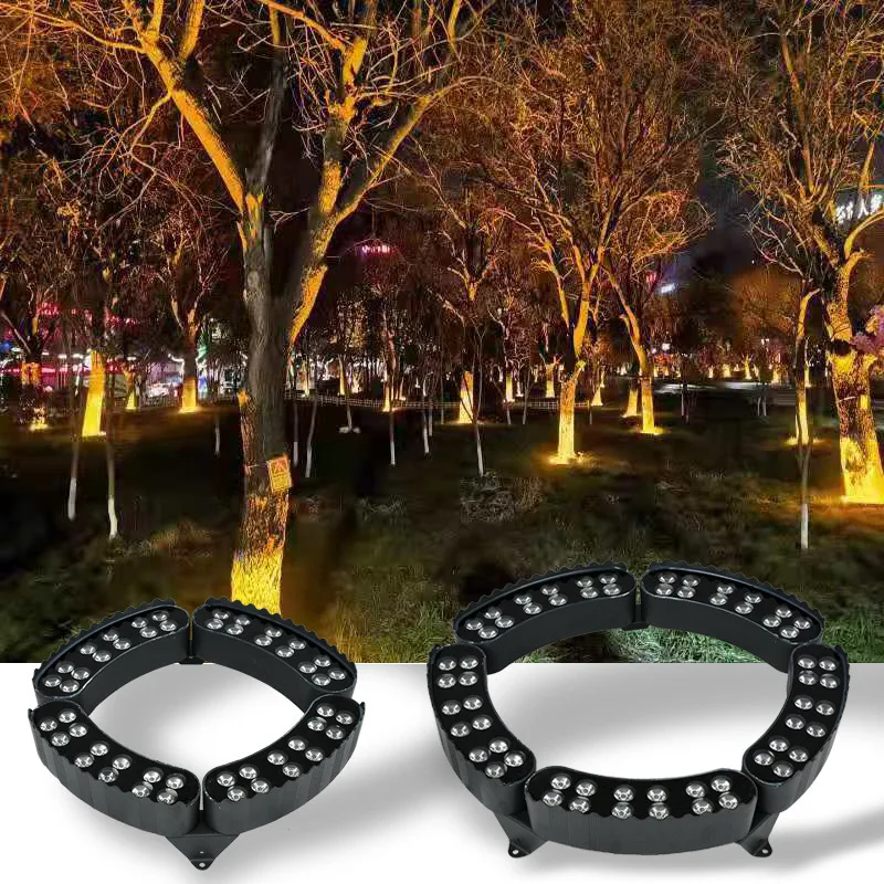 15W Black LED Solar Hug Tree Light Solar Hold Column Lamp Ring Garden Led Spot Light Ip65 Outdoor Landscape Spotlight