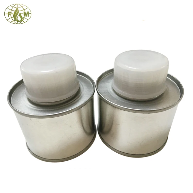 
100ml pvc adhesive metal can with plastic application brush cover tin can manufacturing plants 