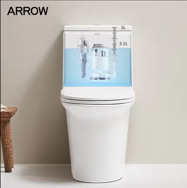 ARROW Brand Toilet bowl Factory sanitary ware toilets set bathroom water closet siphonic One piece ceramic wc toilet