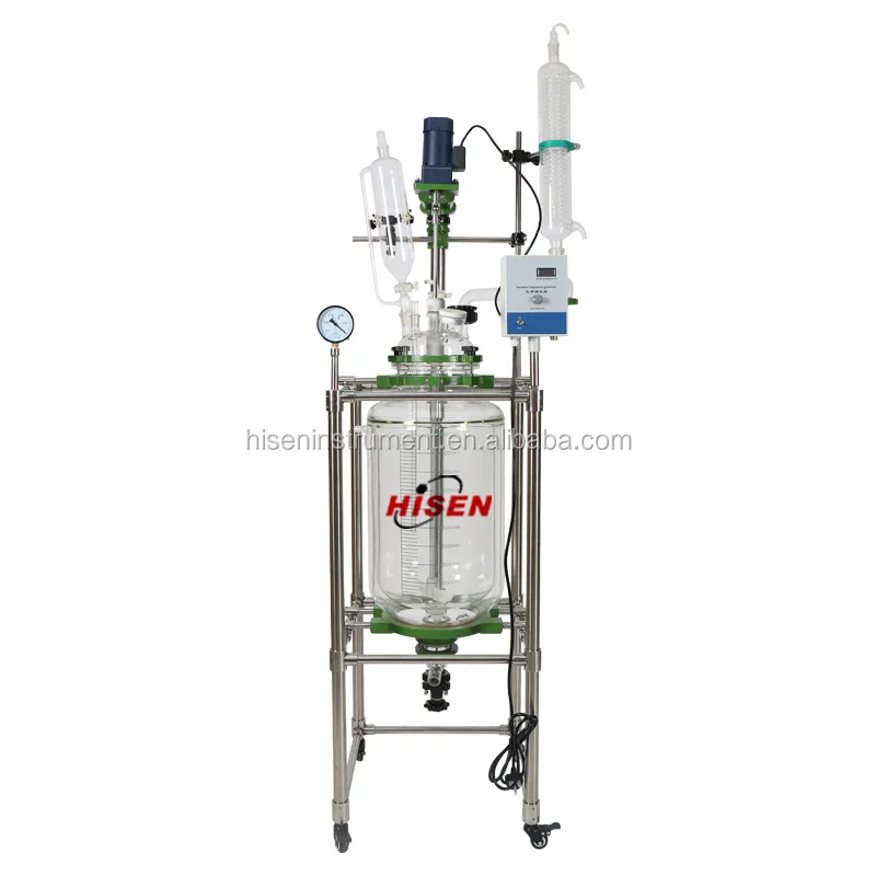 borosilicate glass 3.3 double layer glass reactor 100l for lab using