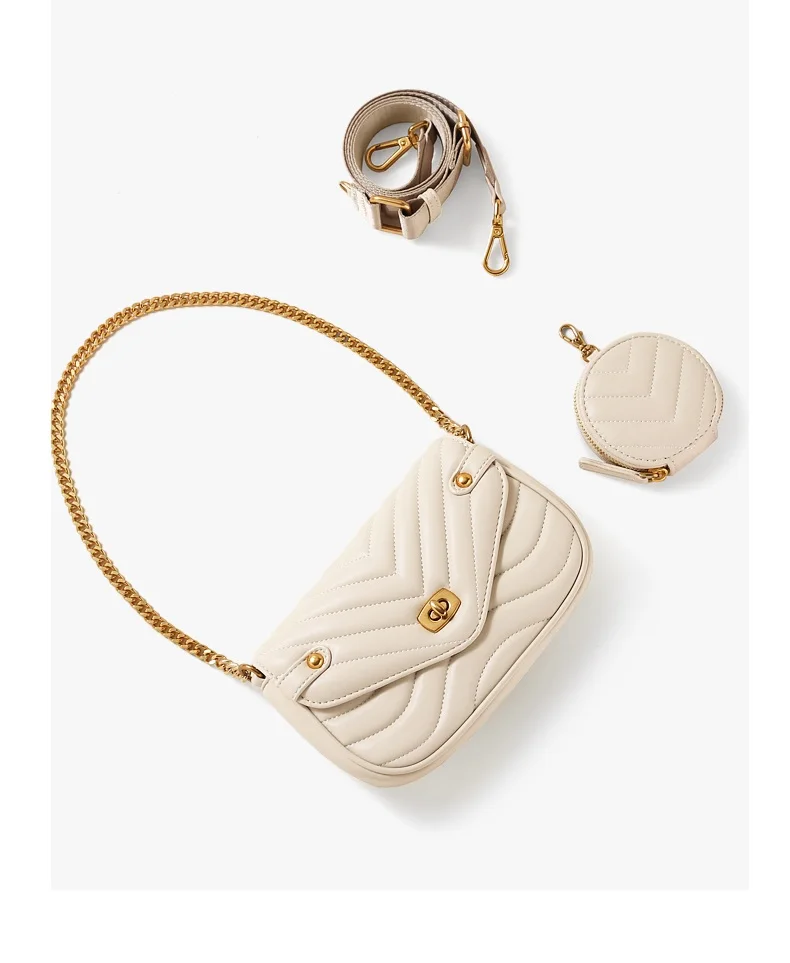 Wholesale 2021 New Arrivals High Quality Pu Leather Chain Sling Bag 2 Pcs/set Womens Handbags Luxury Purse