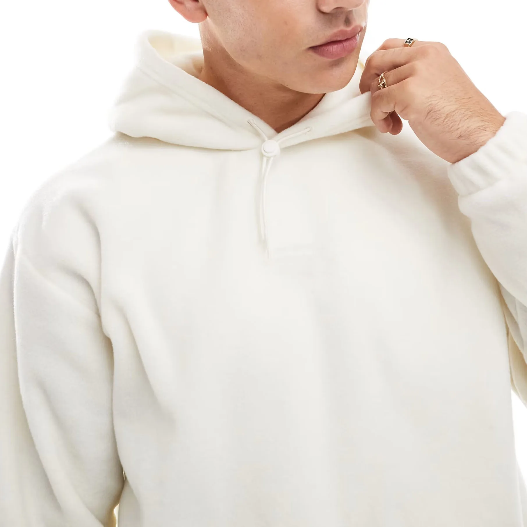 Hot Selling Fleece Boxy Fit Hoodie Custom High Quality Wholesale White Blank Plain Hoodies for Men