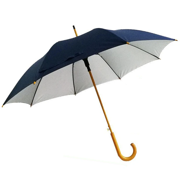 Standard 23 Inches Wooden Handle Walking Long Stick Umbrella