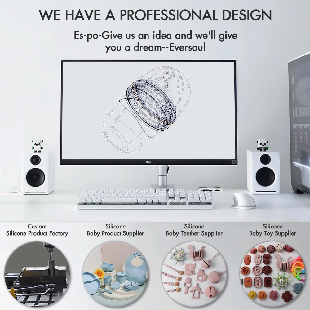 ES-Pro Custom Factory Food Grade Tableware Super Soft 304 Stainless Steel Baby Spoon and Fork Set with Silicone for Feeding