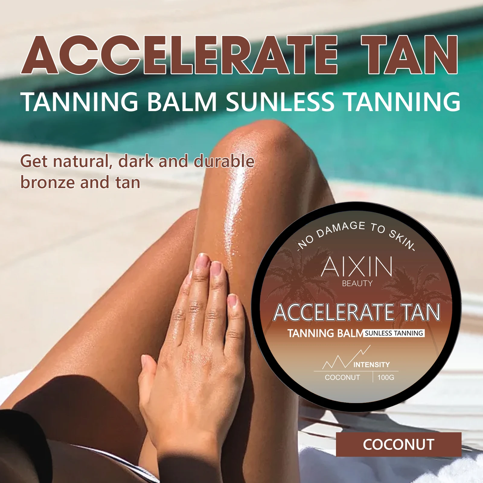 AiXin Private Soft Label Tanning  Haute Beauty For Sunbeds & Outdoor Sun Haute Beauty coconut Tanning Gel