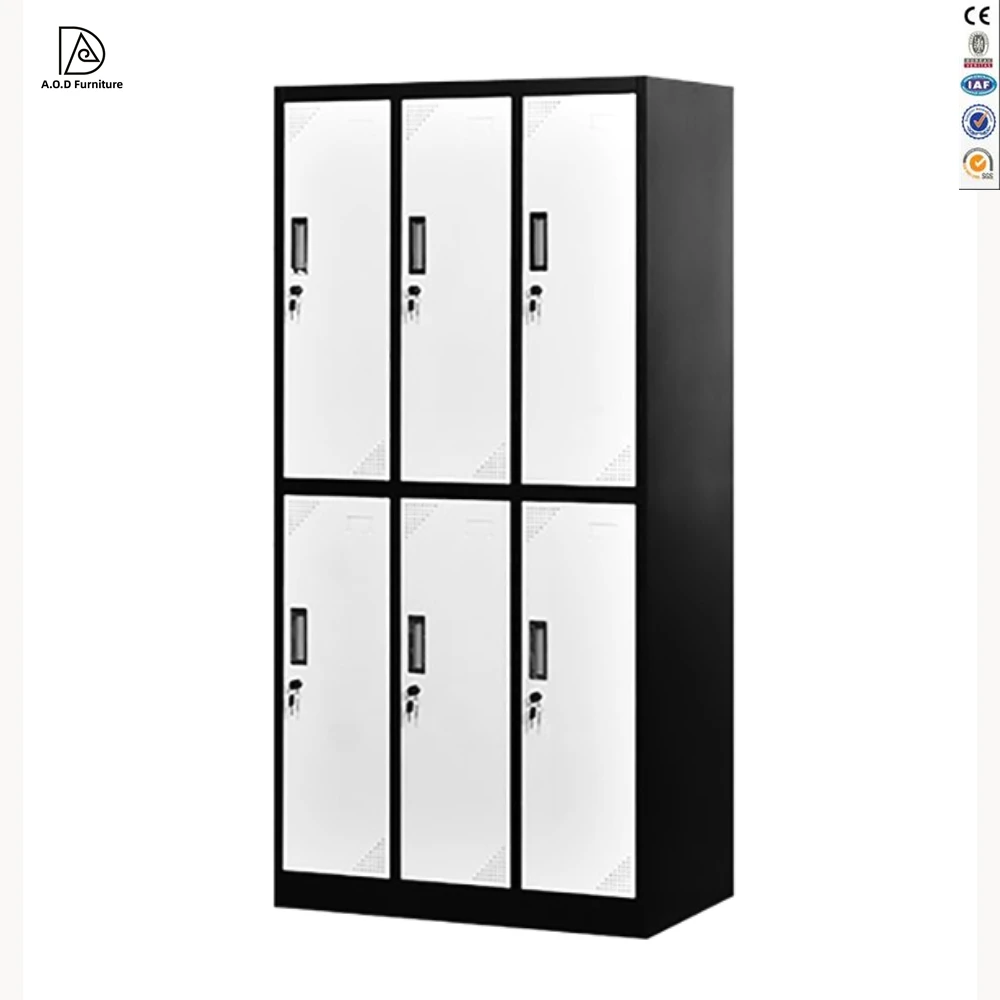 Office Hotel Home plastic lockers which durable than metal locker steel school/gym 6 Door Metal Lockers