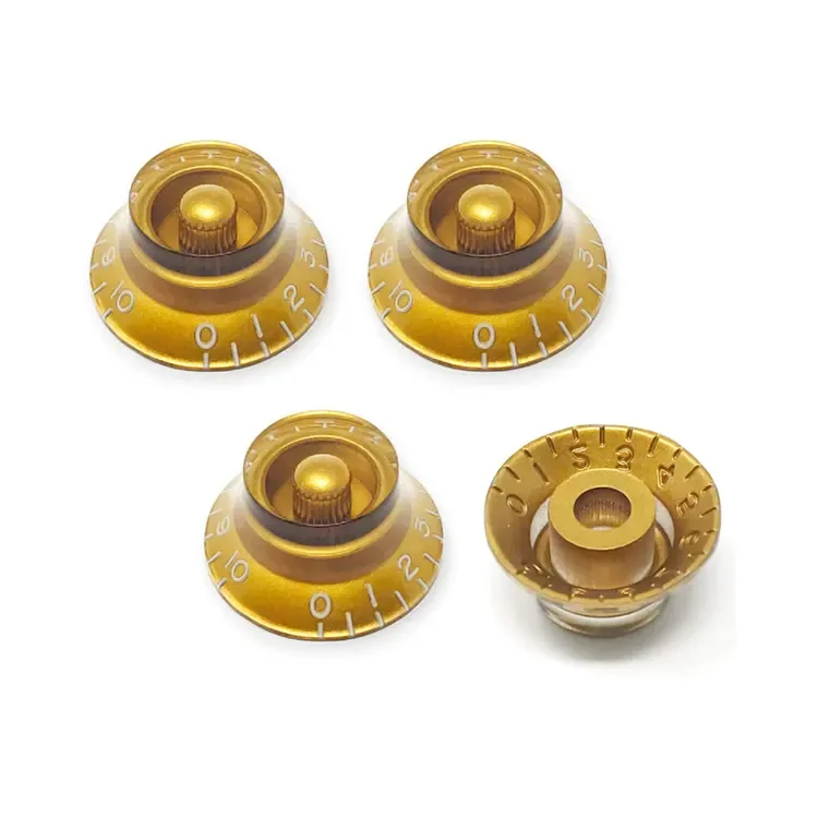 Gold PlasticTop Hat Bell Style Guitar Bass Top Hat Bell Speed Knobs for LP Electric Guitar Replacement Parts