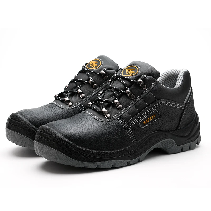 S1P Safety Shoes With Steel toe , low cut safety shoes embossed leather men work shoes with PU outsole