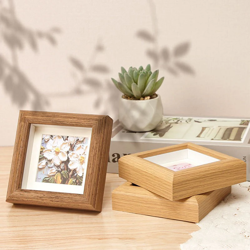 1pc Square Mini Mdf Picture Frame Baby Set 8X8 10X10 Watercolor Picture Stand Frame Hollow For Home Decor Kids Photo Booth Frame