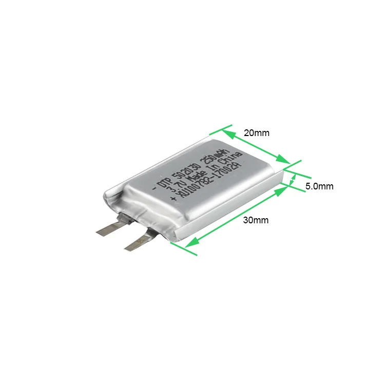 dtp502030 3.7v 250mah lithium polymer battery with KC CB