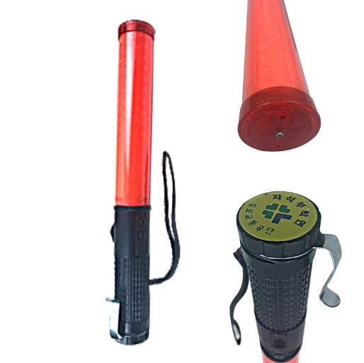 Handheld Magnetic LED Flashing Wand Red Color Whistle Warning Stick Traffic Signal Baton