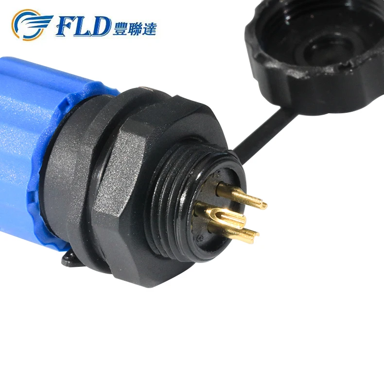 Plastic SD-3 Waterproof power Plug socket, 3 pin circular IP67 waterproof connector