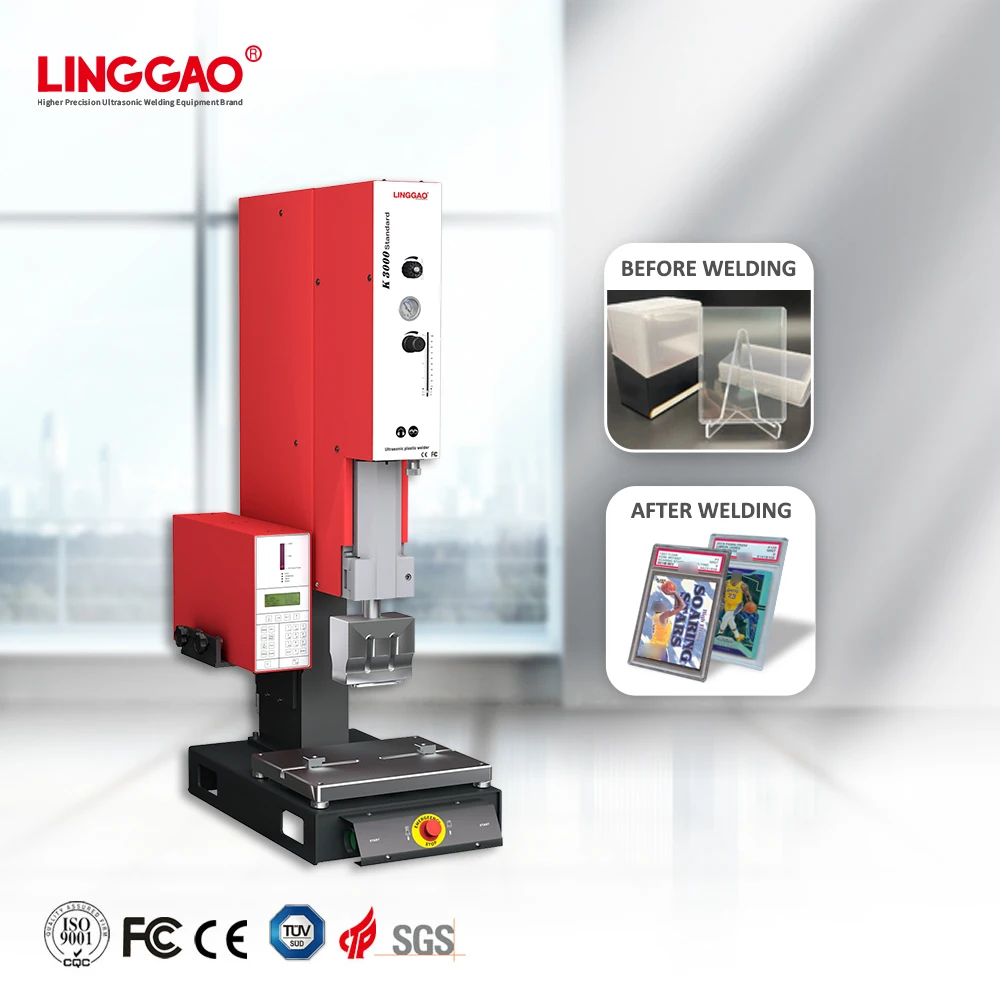 LINGGAO high precision automatic welding psa plastic shell pp bottle ultrasonic plastic welding machine