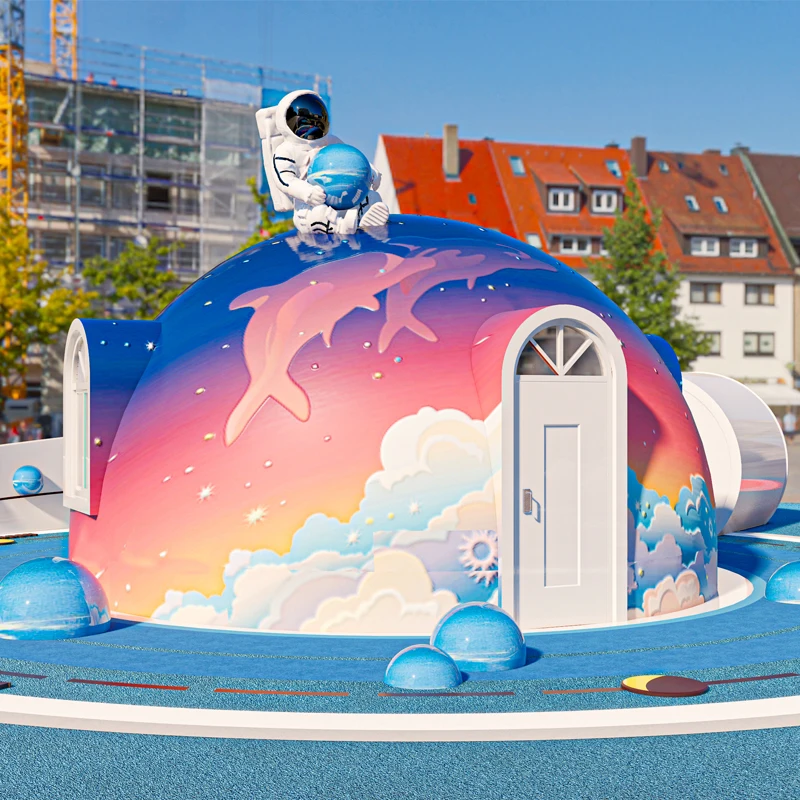 28 square meters round dome tiny house EPS foam Plastic spherical dome circular module Prefab Bubble building house