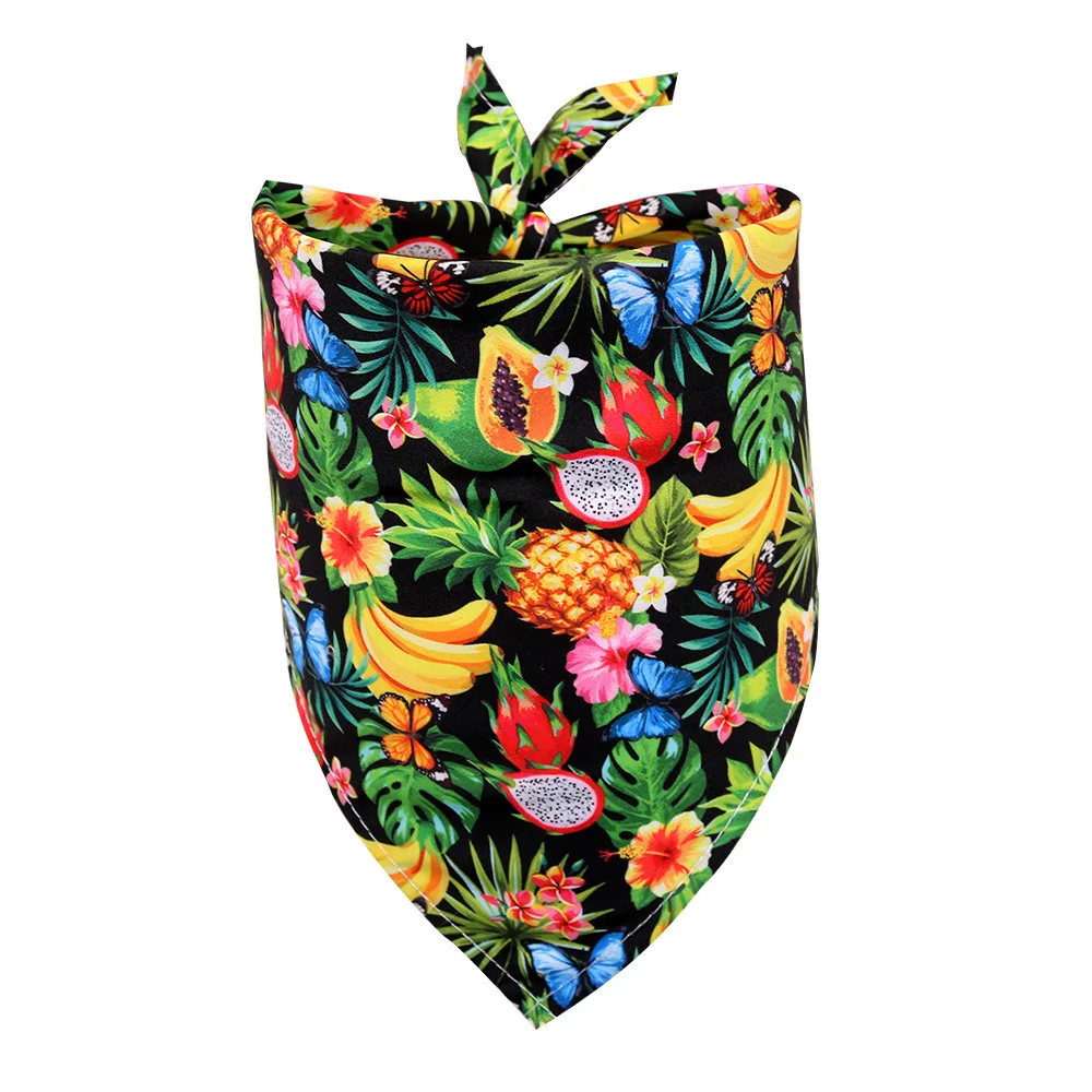 Wholesale Pet Bandana Tropical Style Printed Triangle Dog Bandana Scarf for Small Medium Large Sized Dogs