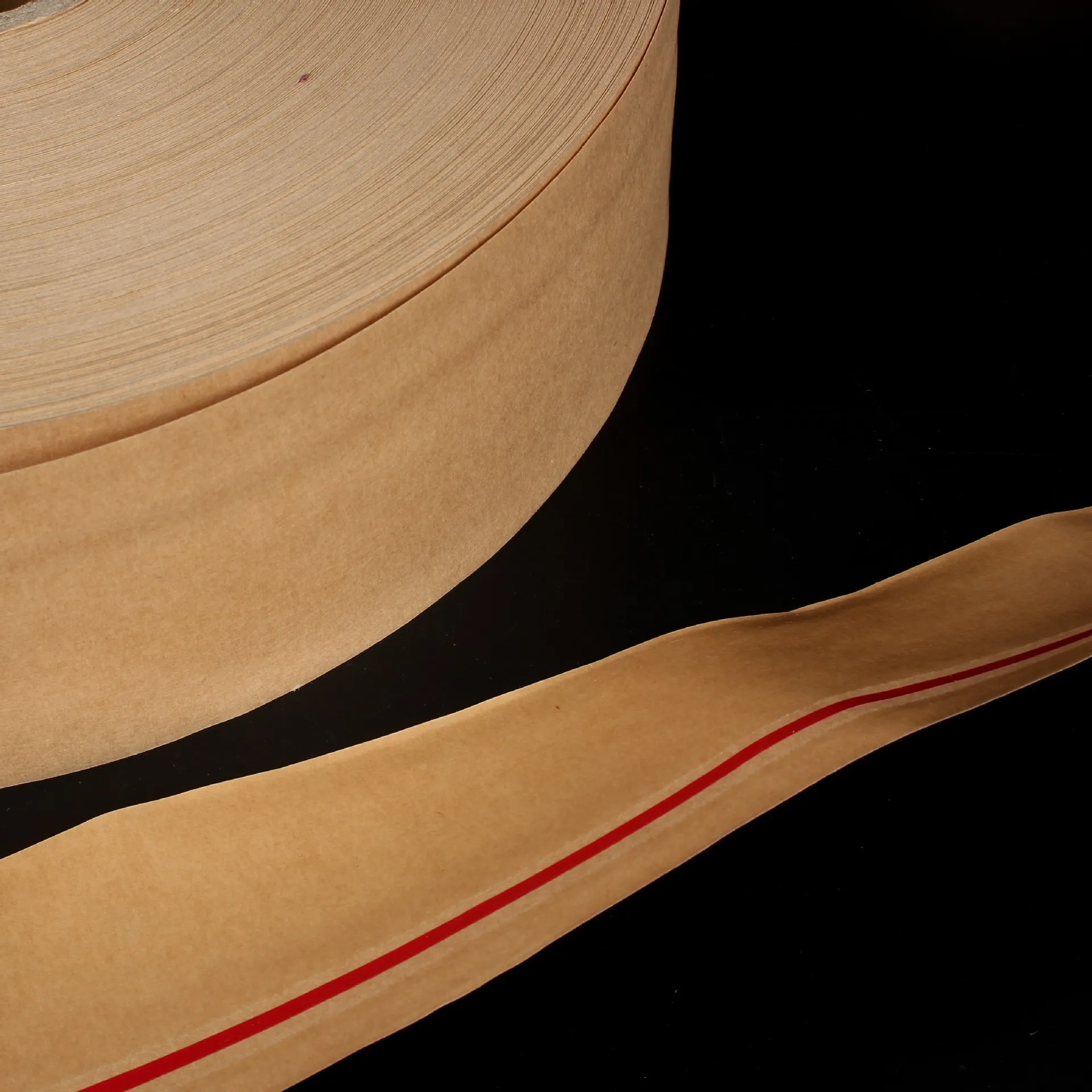 Kraft Paper Strapping Heat Sealing Banknotes Currency Hot Melt Kraft Paper Banding Tape with Red Thread