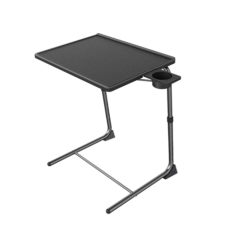 Wholesale High Quality Adjustable Folding Portable Sofa Side Table Tv Tray Table With Cup Holder